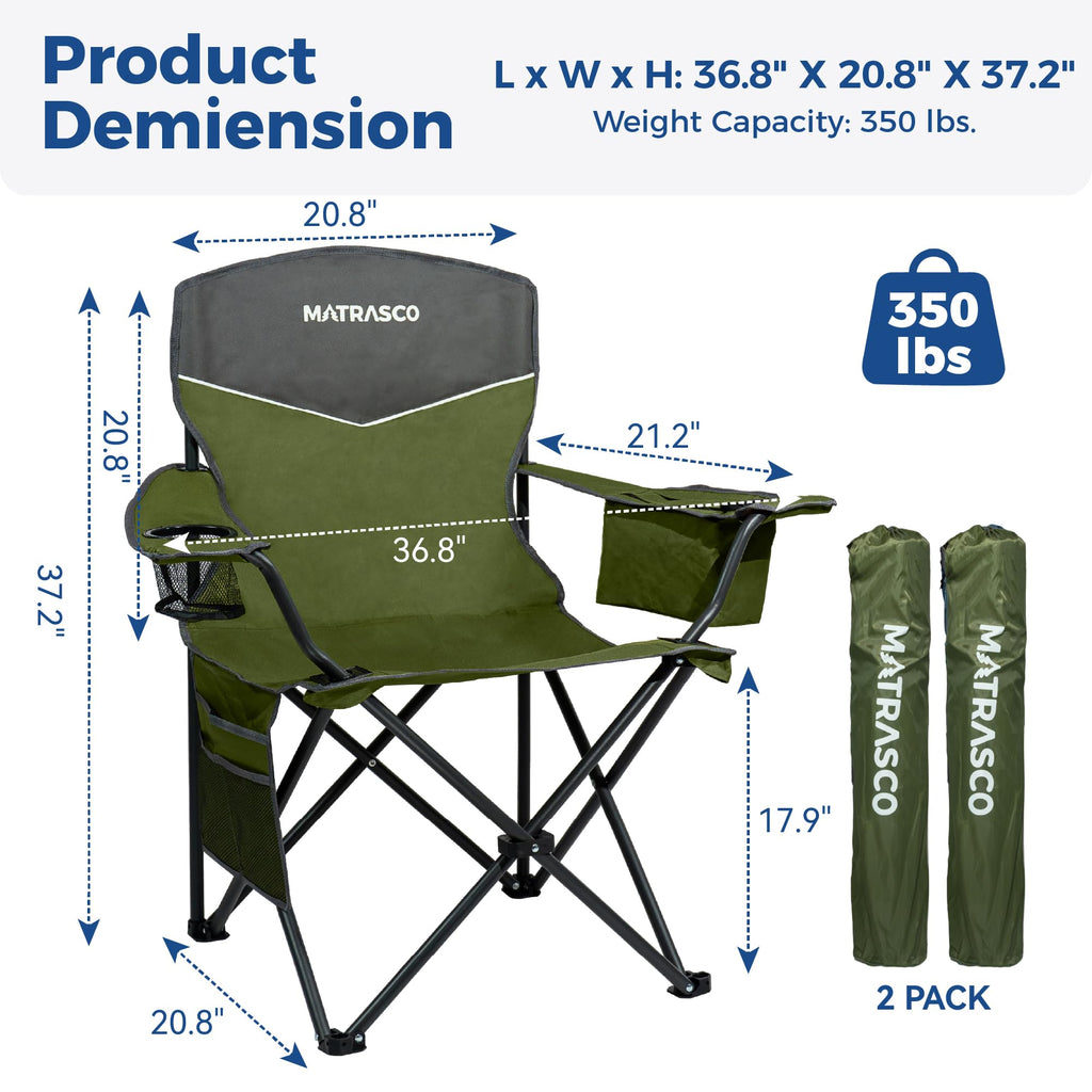 Green 2 Pack Folding Camping Chairs X853315