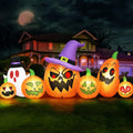 8FT Halloween Inflatables Pumpkin Witch Hat & Ghost Combo A85707
