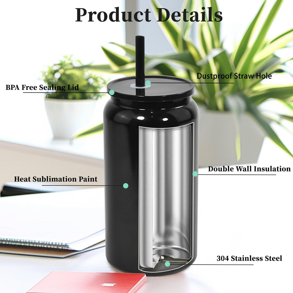 16oz 2Pack Double Wall Insulated Tumblers F484