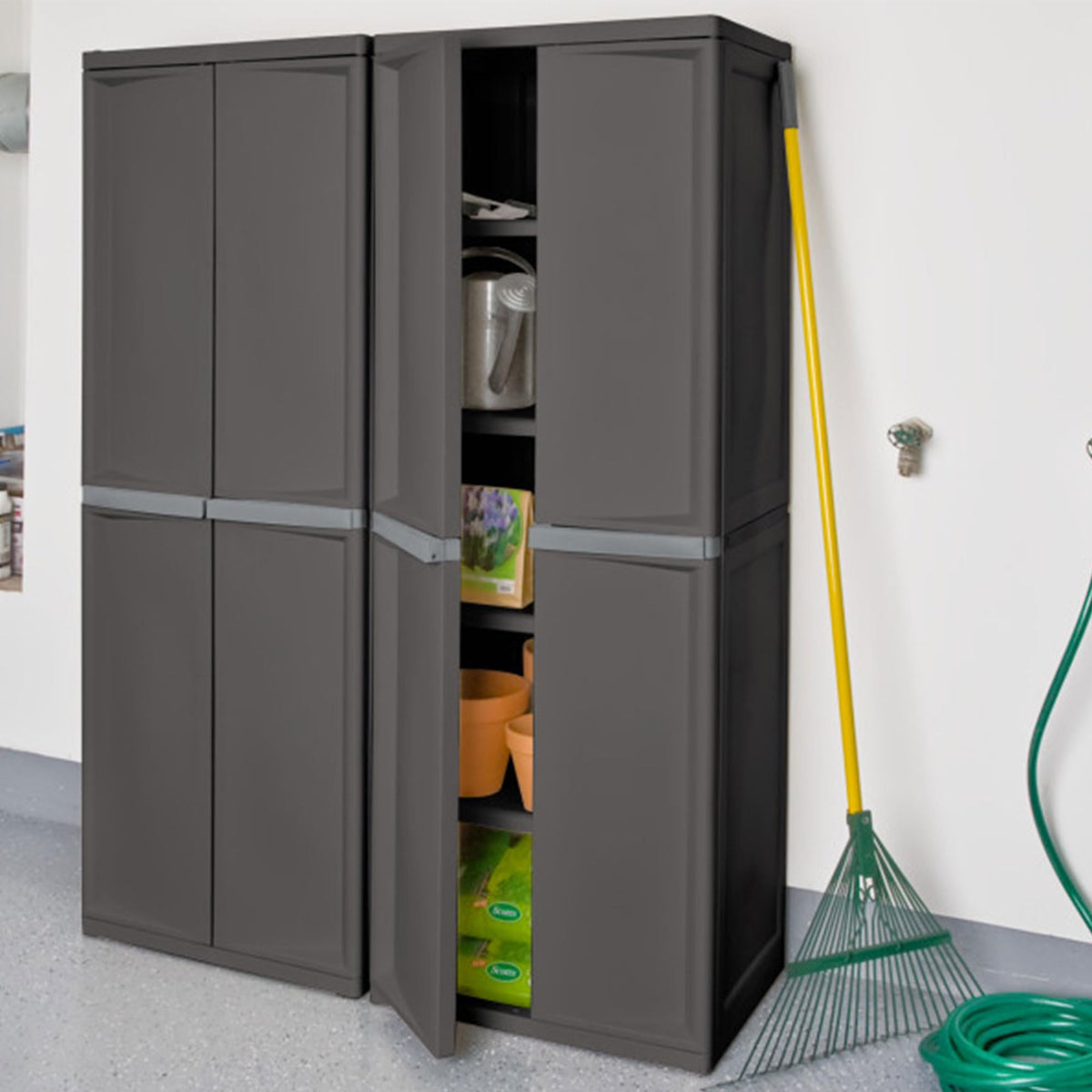 4 Shelf Lockable Utility Storage Cabinet W8780