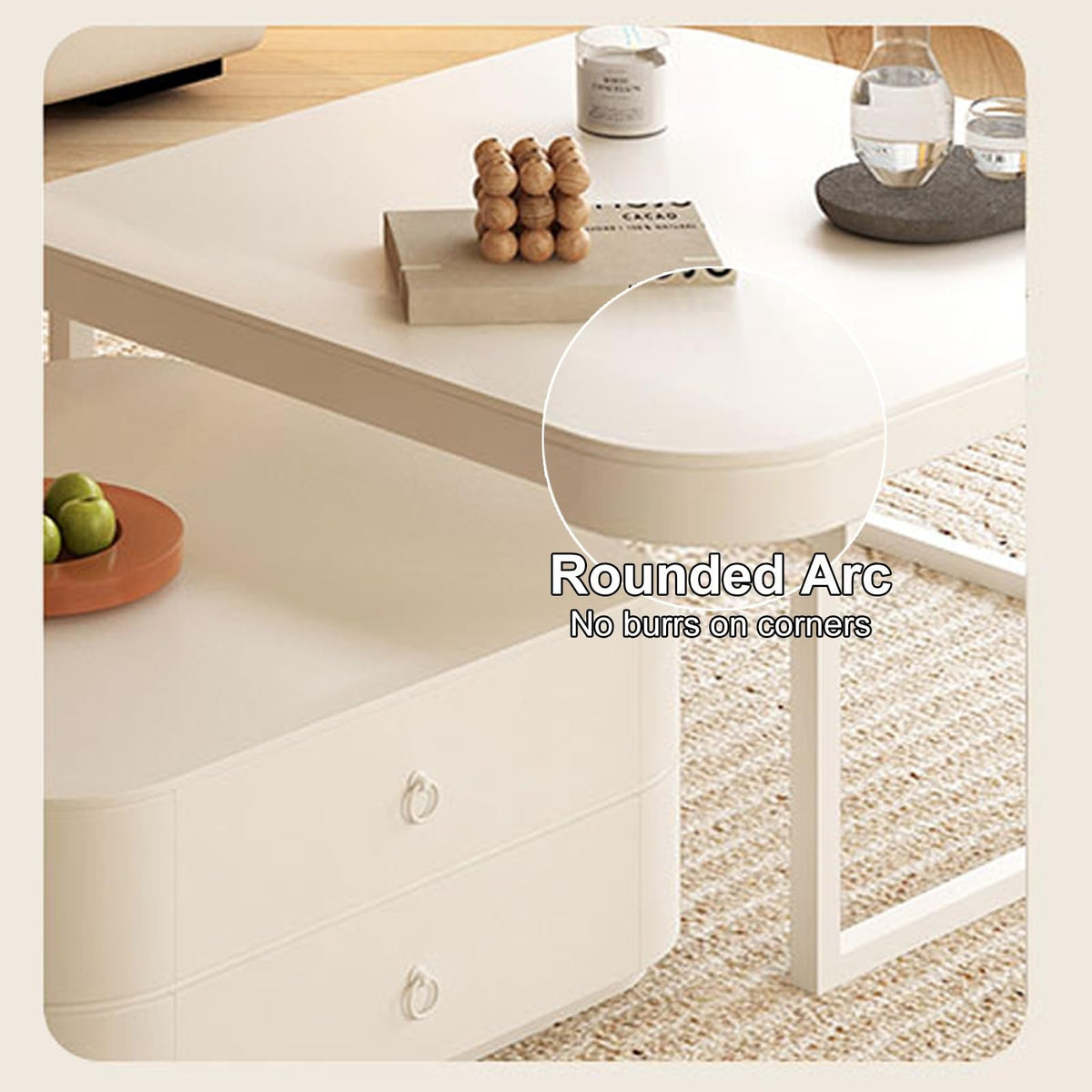 Brown Square Glass Nesting Coffee Table Set of 2 B864233