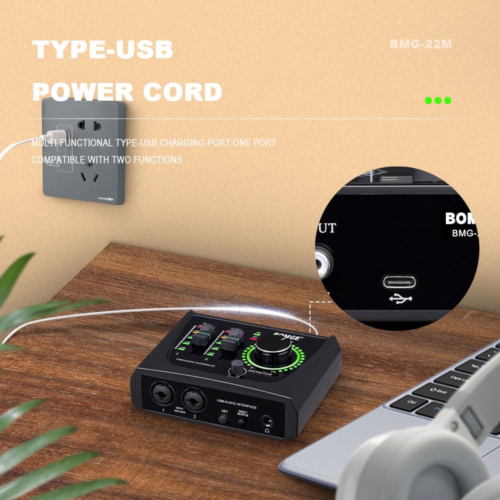 2 Channel USB Audio Interface with XLR 48V Phantom Power J3487