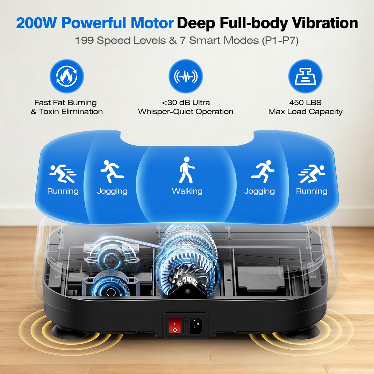 Vibration Plate Exercise Machine Black I811