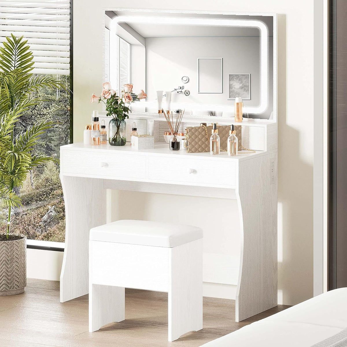 Vanity Desk with Charging Station U34715