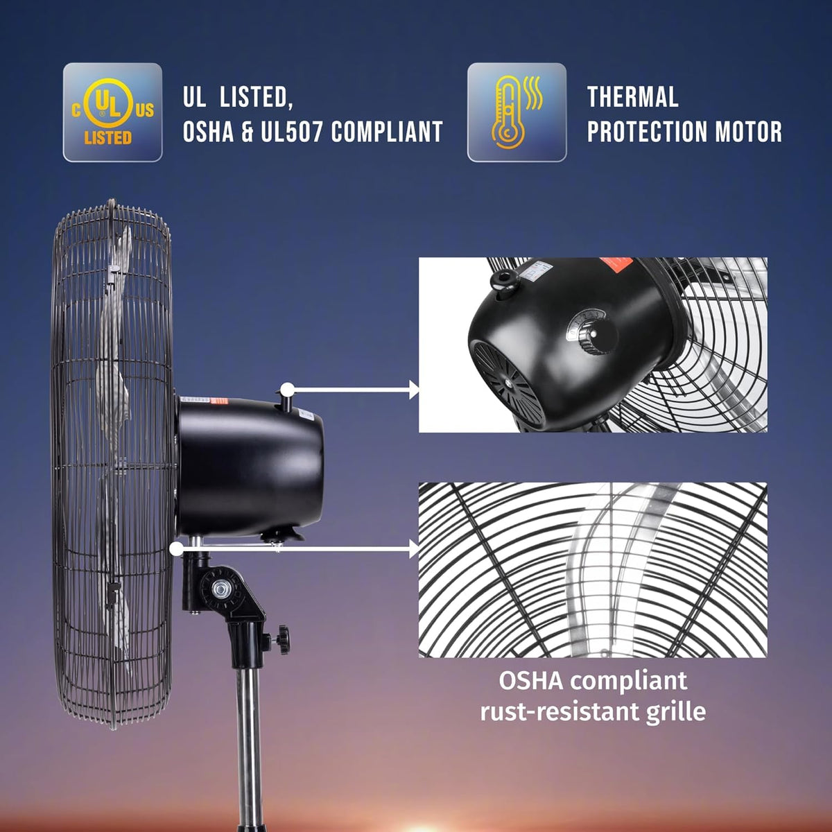 20 Inch High Velocity Oscillating Pedestal Fan X180