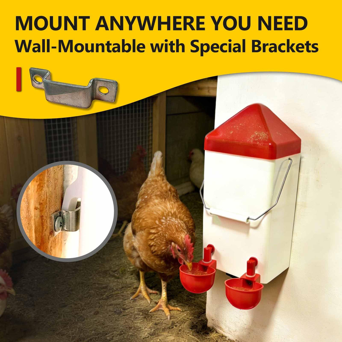 PVC Hanging Chicken Waterer with Hook, 1 Gal B28410