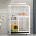 Large 3-Tier Metal Wire Cat Cage with Hammock and Casters K65353