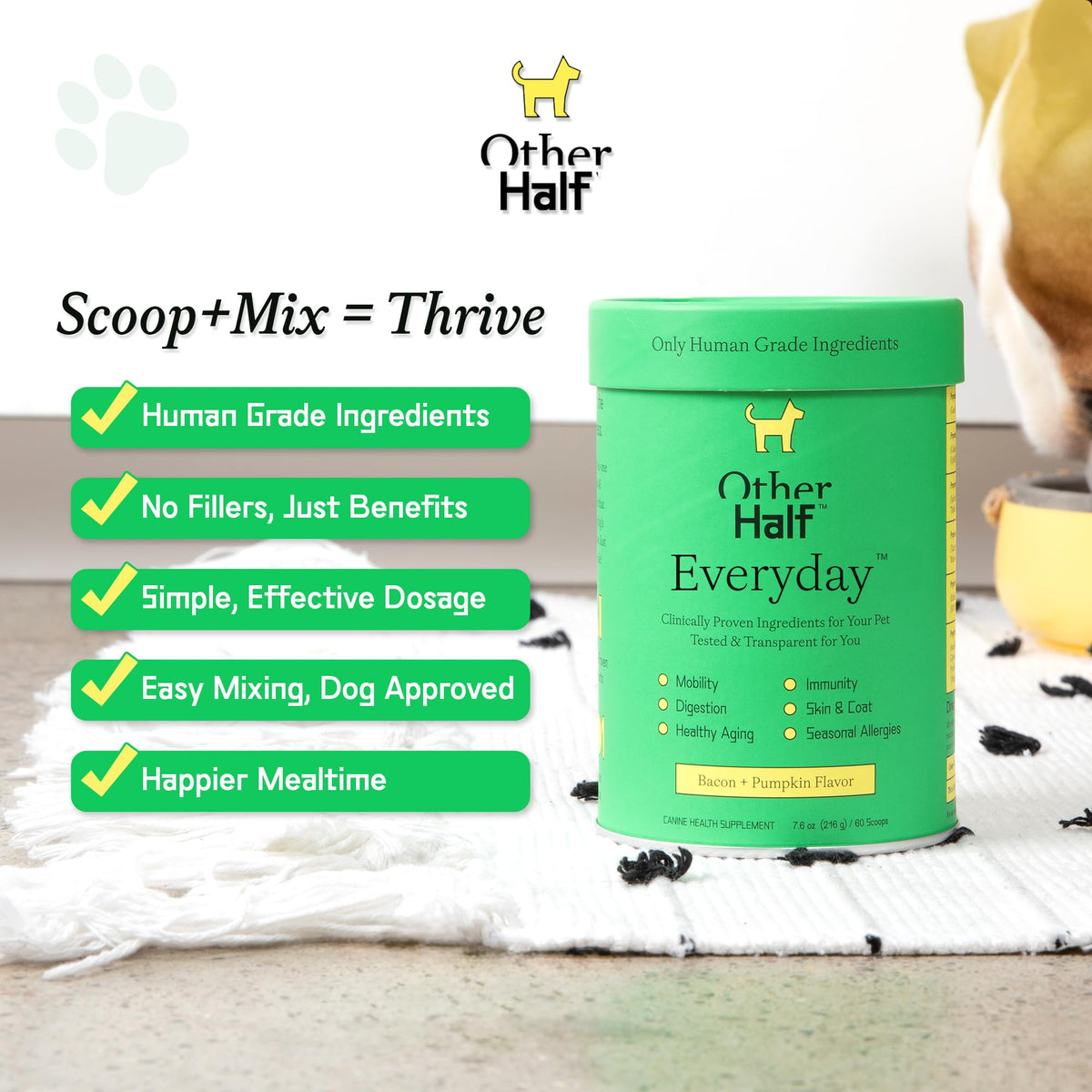 Dog Multivitamin Supplement with Glucosamine Chondroitin Omega 3 Probiotics P204