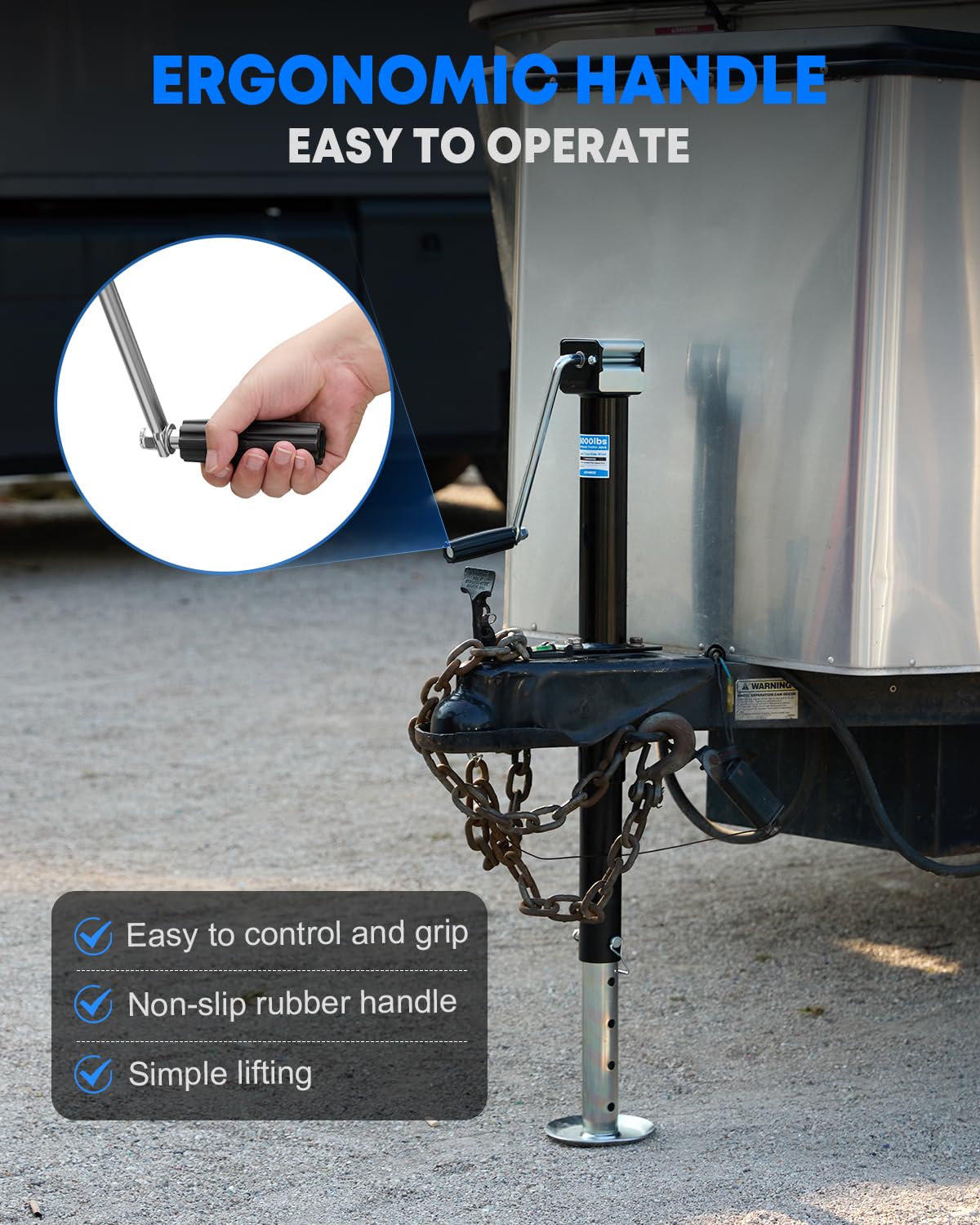 5000 lbs A-Frame Trailer Jack with Adjustable Drop Leg P14844