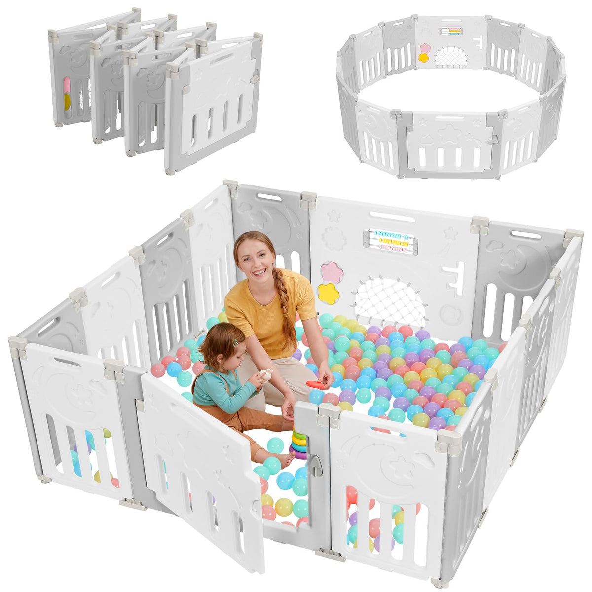 Foldable 14-Panel Baby Playpen V191