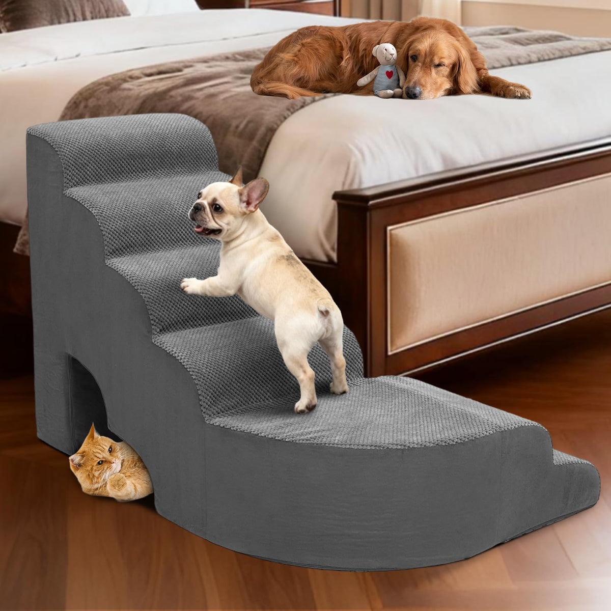 L Shaped 6 Steps Dog Stairs H653