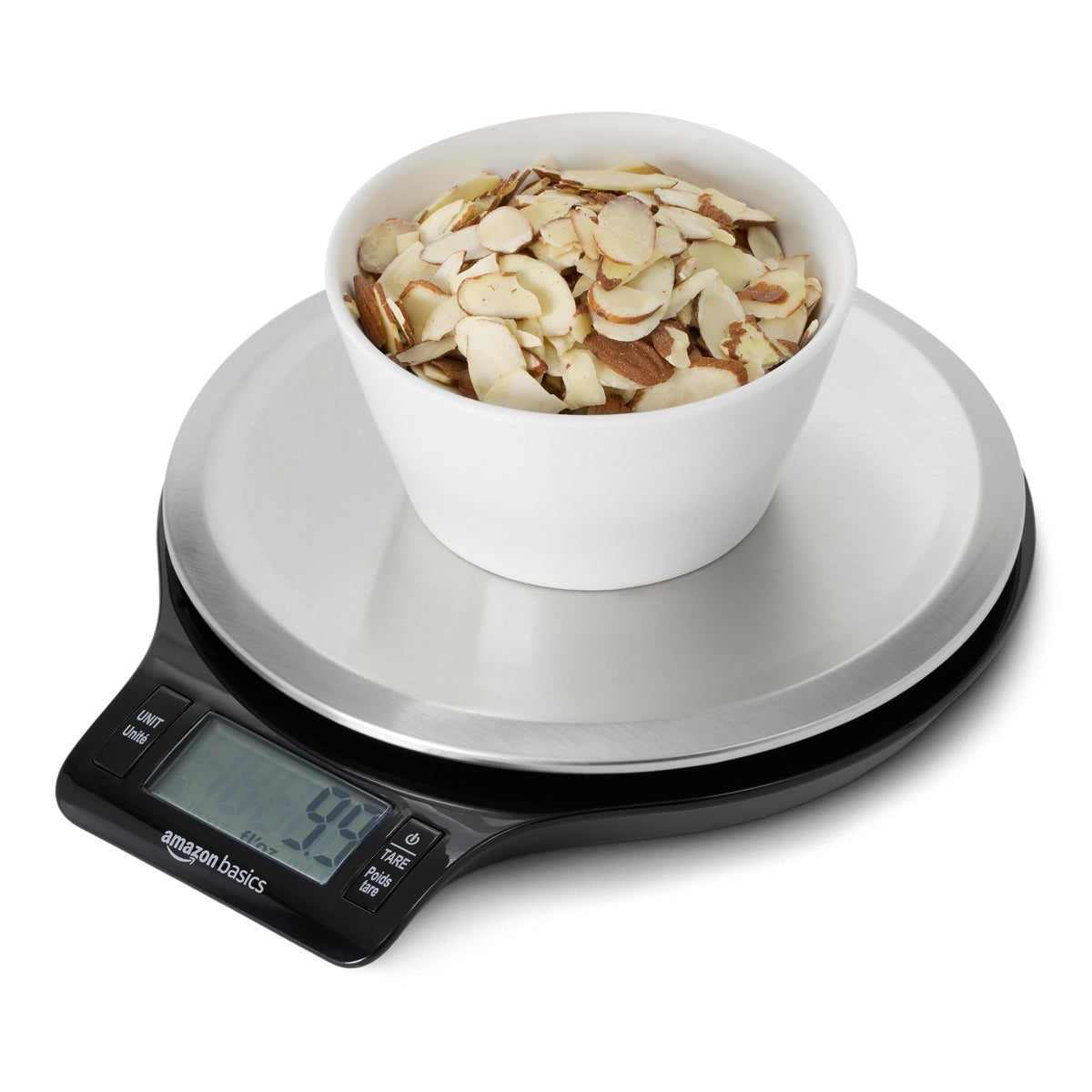 Digital Kitchen Scale with LCD Display, Black and Stainless Steel N51805