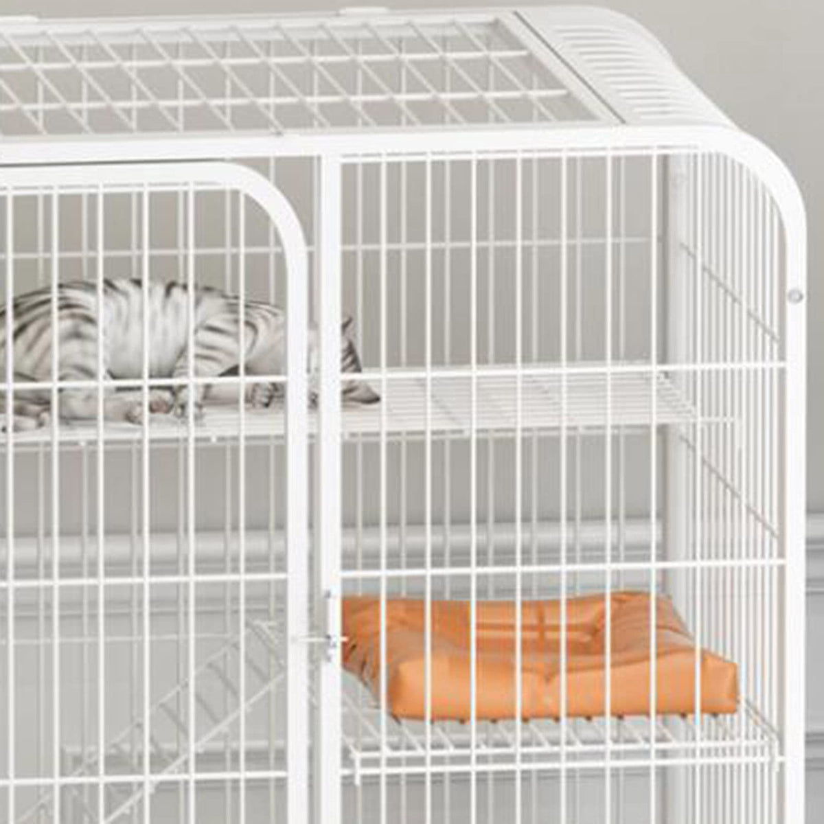 Large 3-Tier Metal Wire Cat Cage with Hammock and Casters K65353