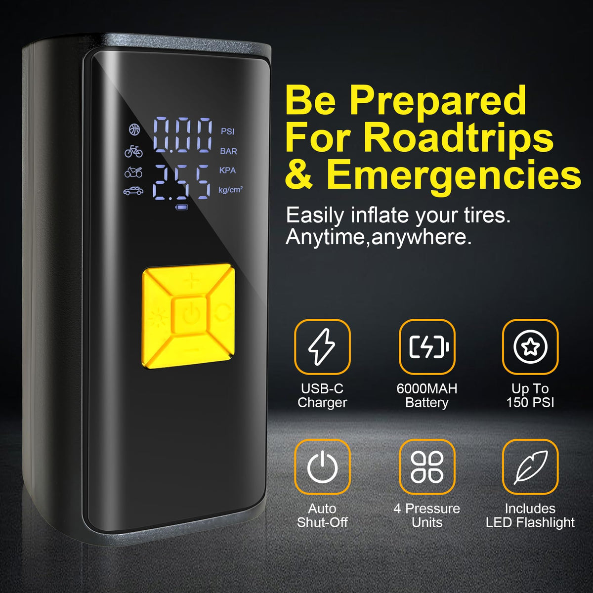 Portable Air Compressor 150 PSI Digital Tire Inflator Z2207