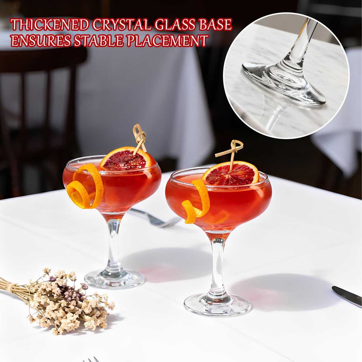 Clear 5.07 oz Stemmed Cocktail Glasses Set of 6 V550978
