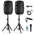 12" 2000W Portable 2-Way Powered PA Speaker System Combo Set Q812