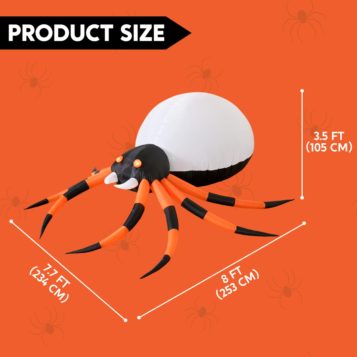 8 FT Inflatable Giant Spider Outdoor Decoration F22139