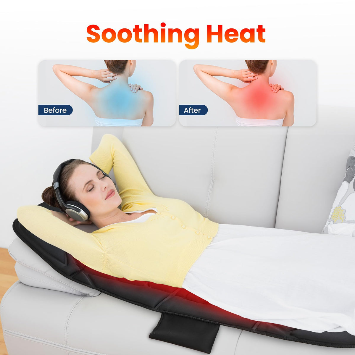 Full Body Massage Mat with Heat & Shiatsu Neck Massager N616126