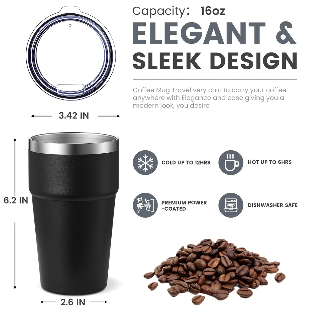 16oz Stainless Steel Insulated Tumbler with Lid C66139