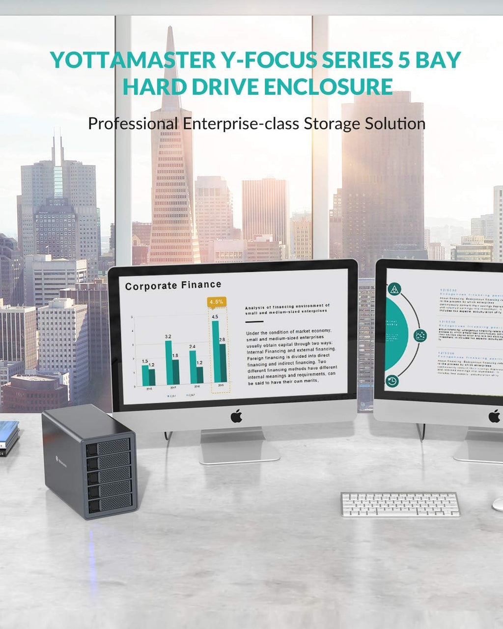 5 Bay Aluminum USB3.0 RAID Hard Drive Enclosure H567