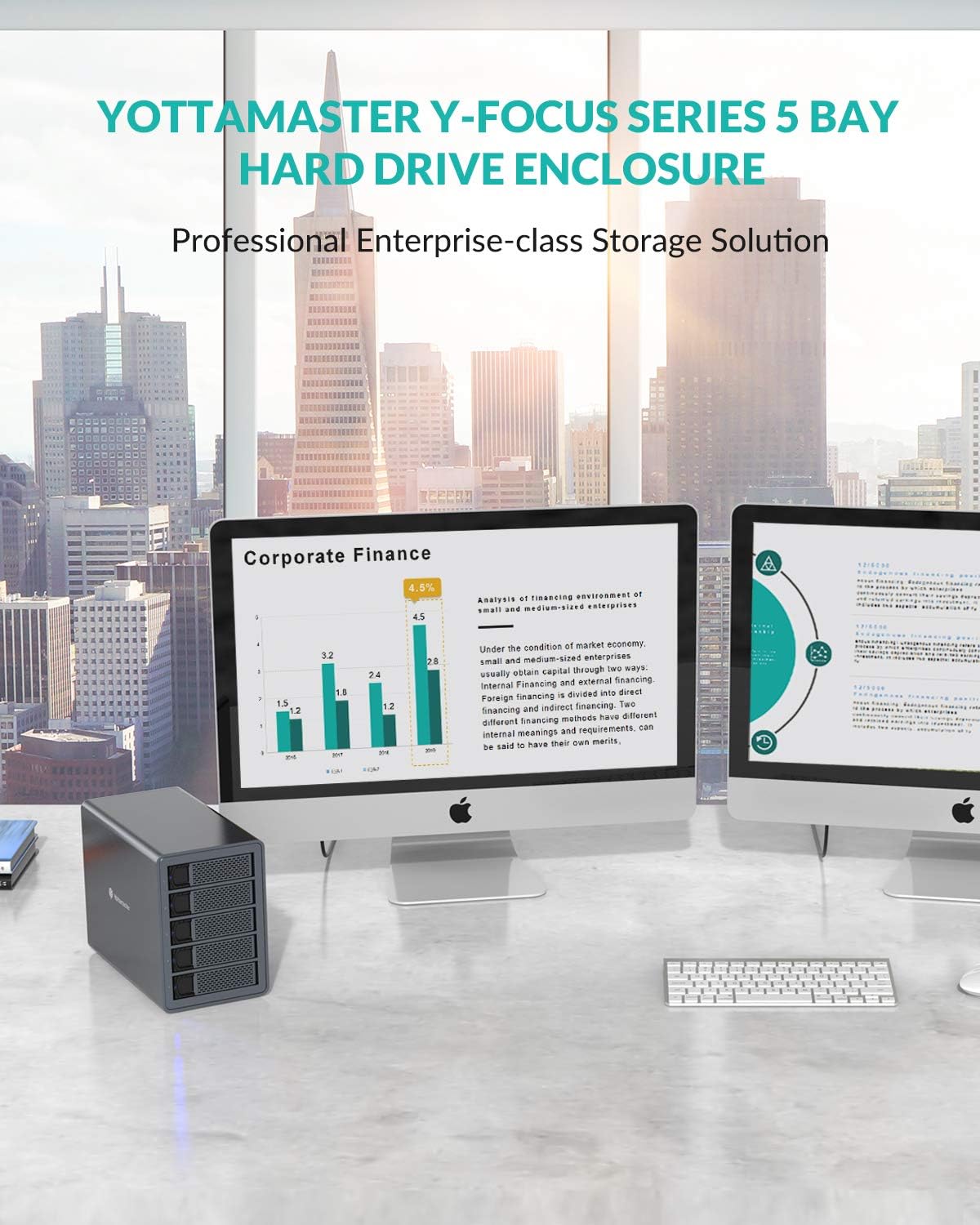 5 Bay Aluminum USB3.0 RAID Hard Drive Enclosure H567