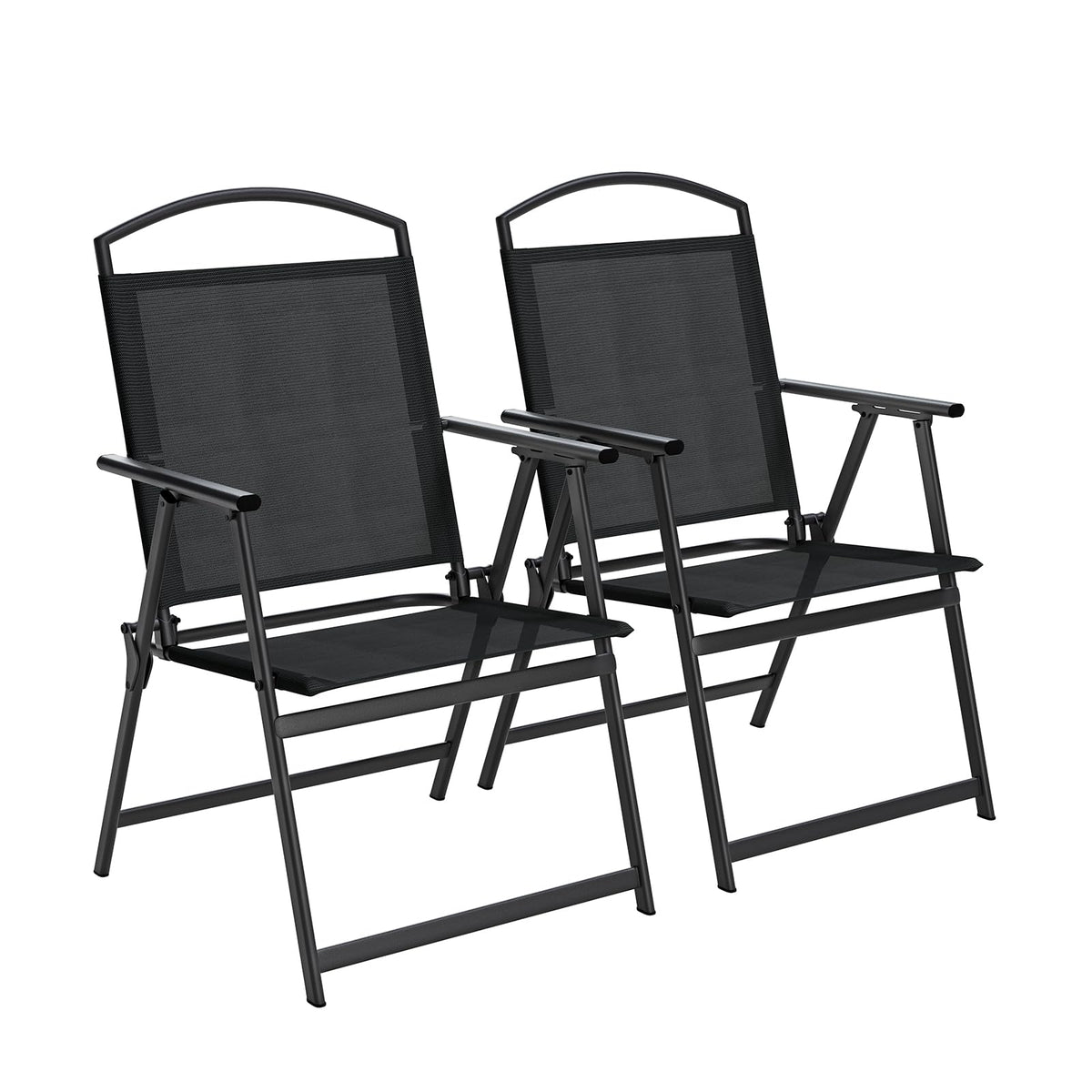 Folding Outdoor Chairs Set of 2 Black N562