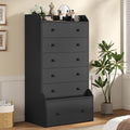6 Drawer Tall Black Dresser N5852