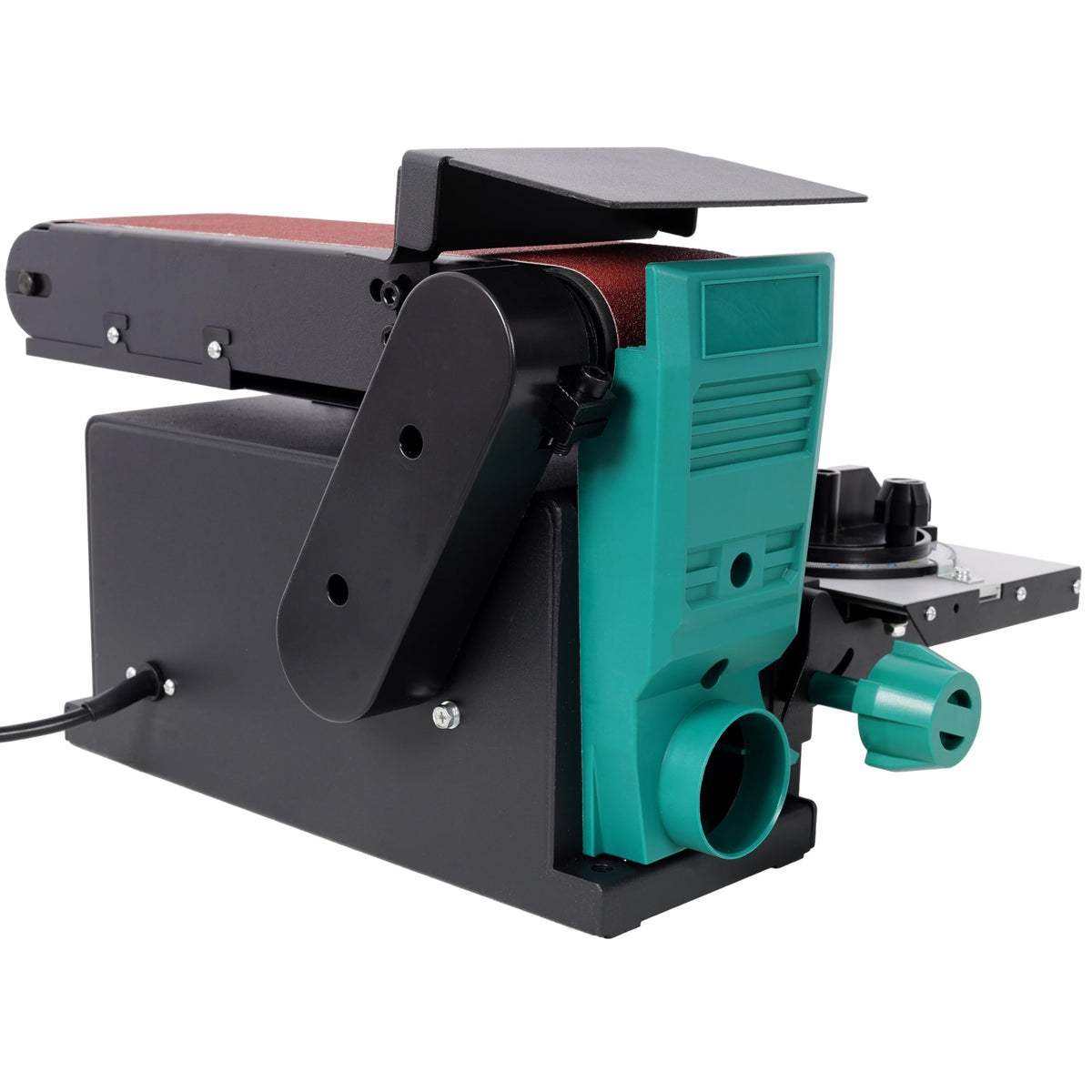 Benchtop Belt and Disc Sander 4x36 Inch Belt 6 Inch Disc Adjustable 0-90 Degree Tilt Green Y656721