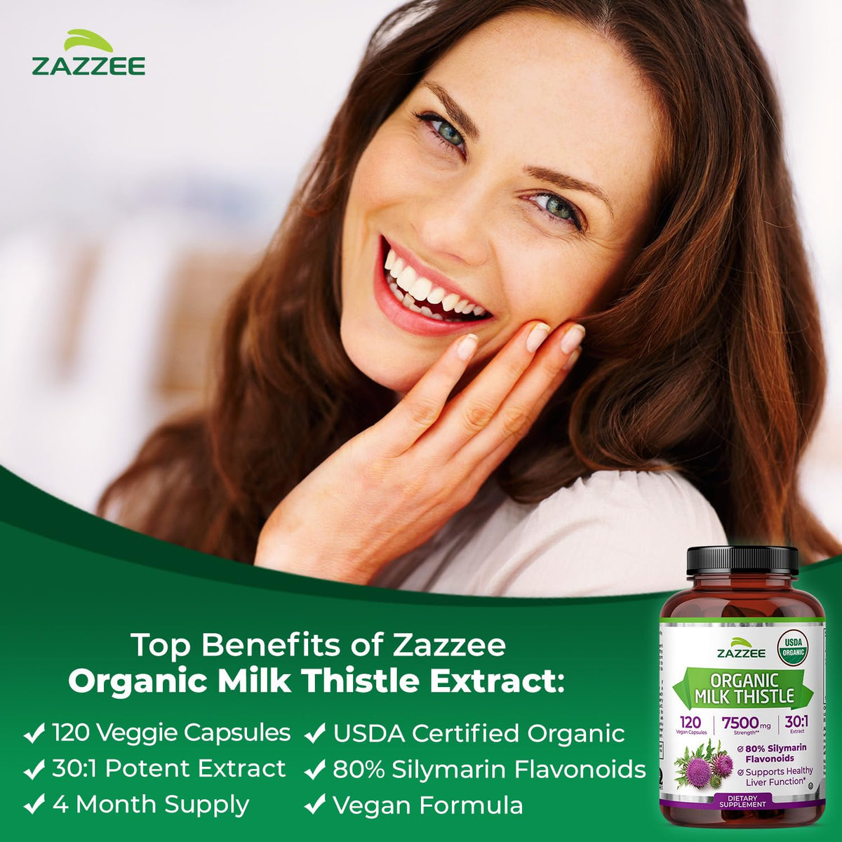 Organic Milk Thistle 30:1 Extract 120 Capsules R692498