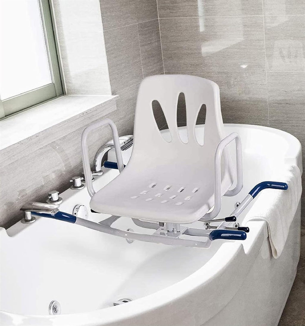 Rotating Shower Stool Seat with Arms and Back Support V5535