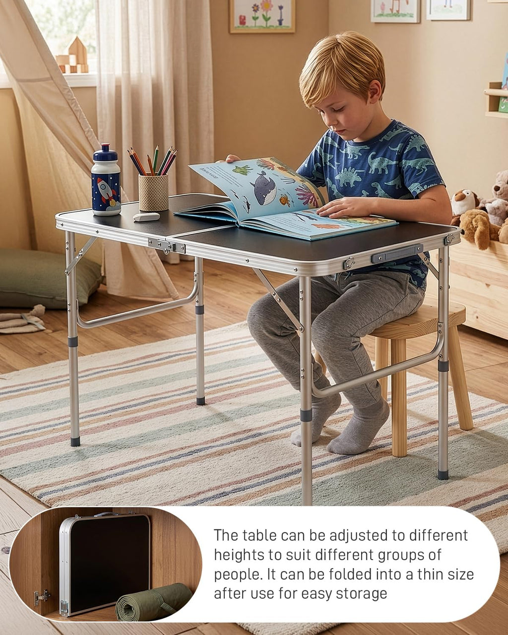 Portable Folding Camping Table Black K826