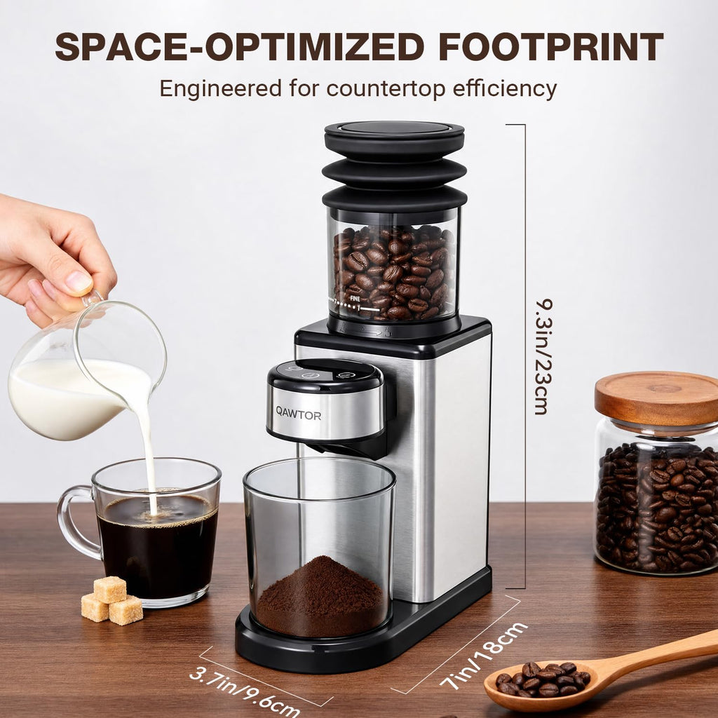 Conical Burr Coffee Bean Grinder, 25 Precise Settings, Anti-Static L43048