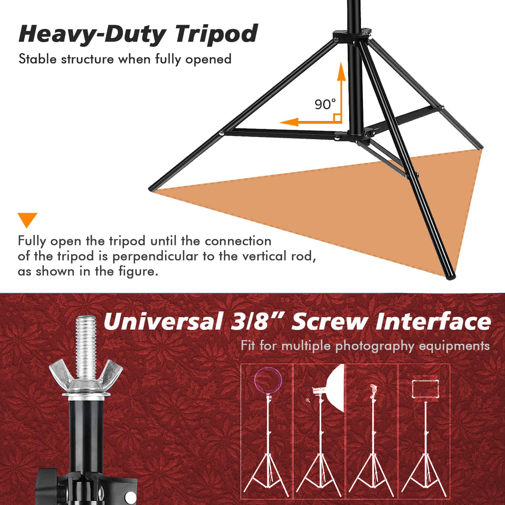 8.5 x 10ft Adjustable Backdrop Stand Support Kit with Sandbag, Clamp and Carry Bag E221