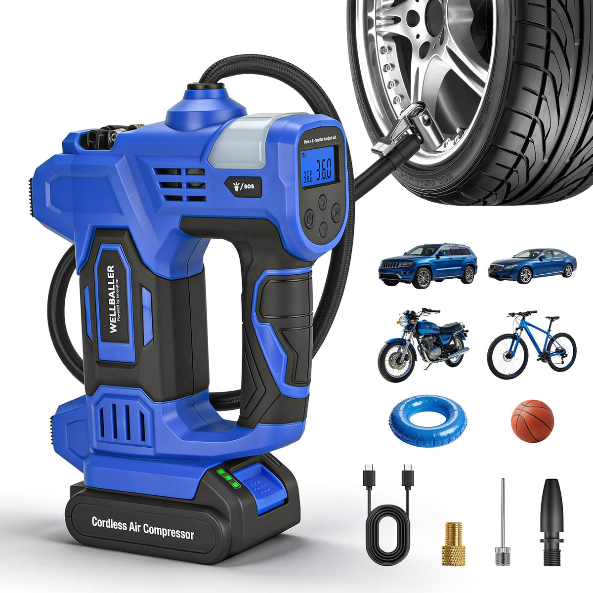 20V Cordless Portable Air Compressor 150PSI O1498