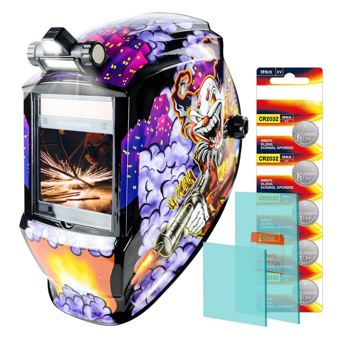 Auto Darkening Solar Powered Welding Helmet with 4 Arc Sensor X319634