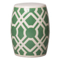 18 in. Glossy Glaze Meadow Green Round Ceramic Garden Stool Q506