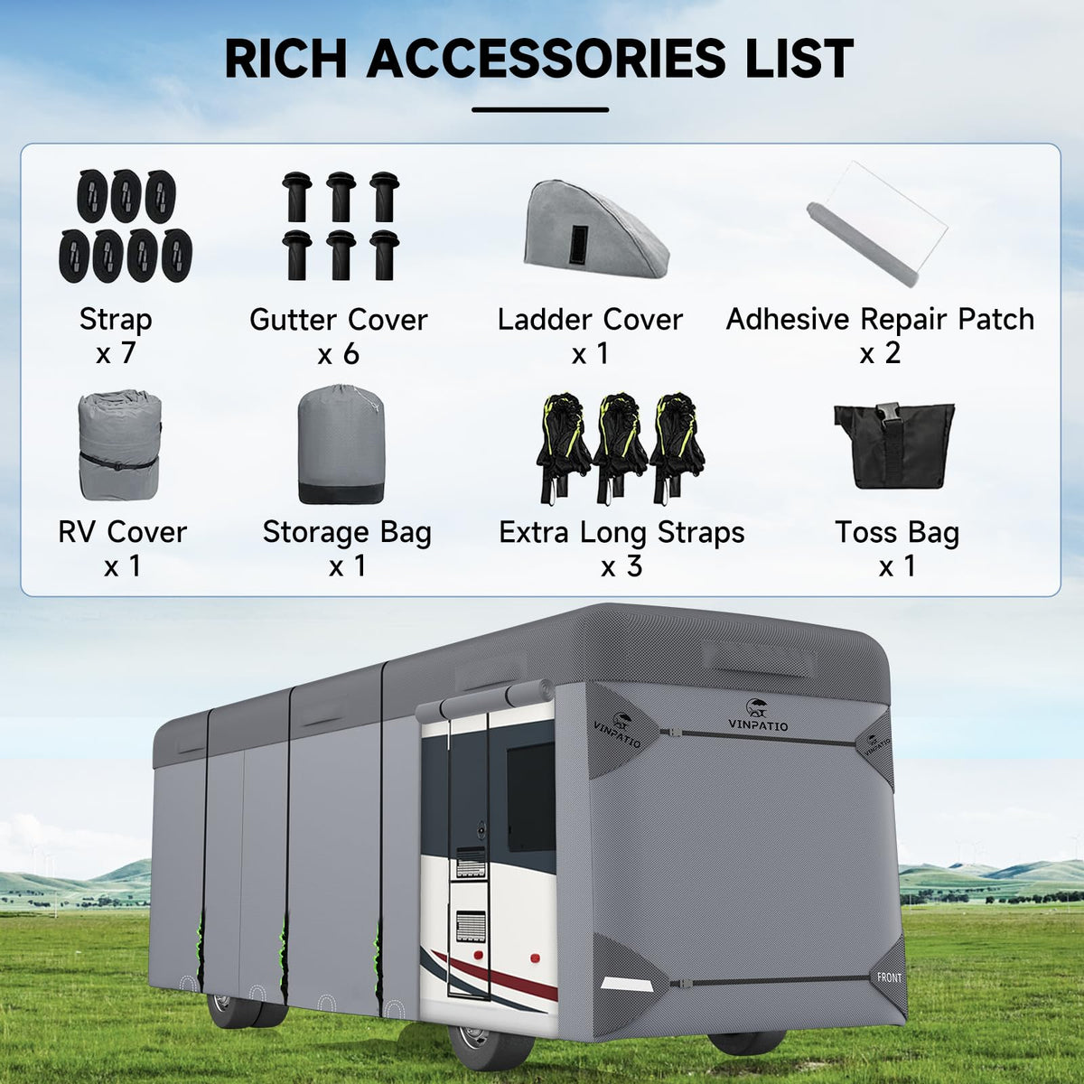 7 Layers Class A RV Cover with Straps U524181