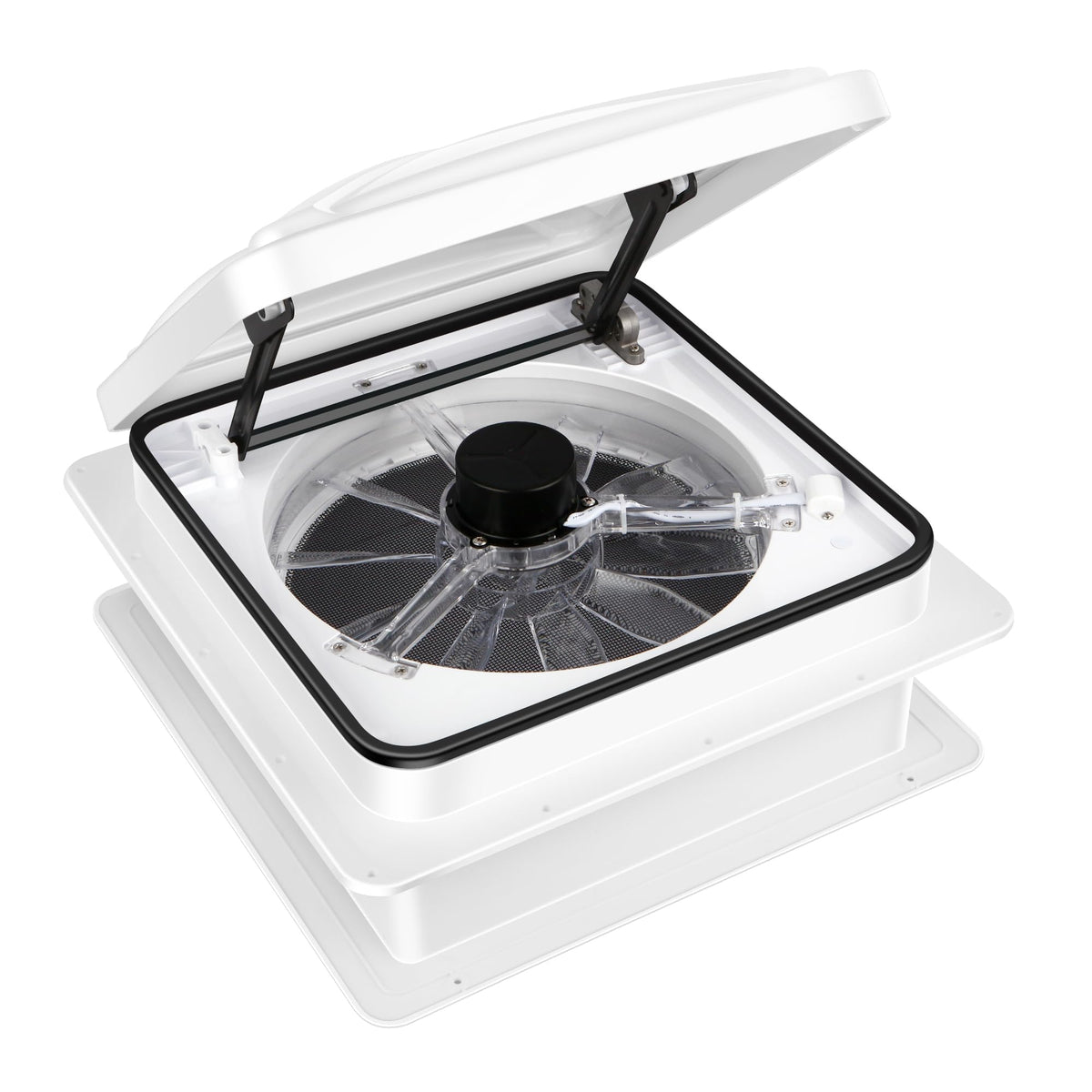 RV Roof Vent Fan 6-Speed-Reversible White D491305