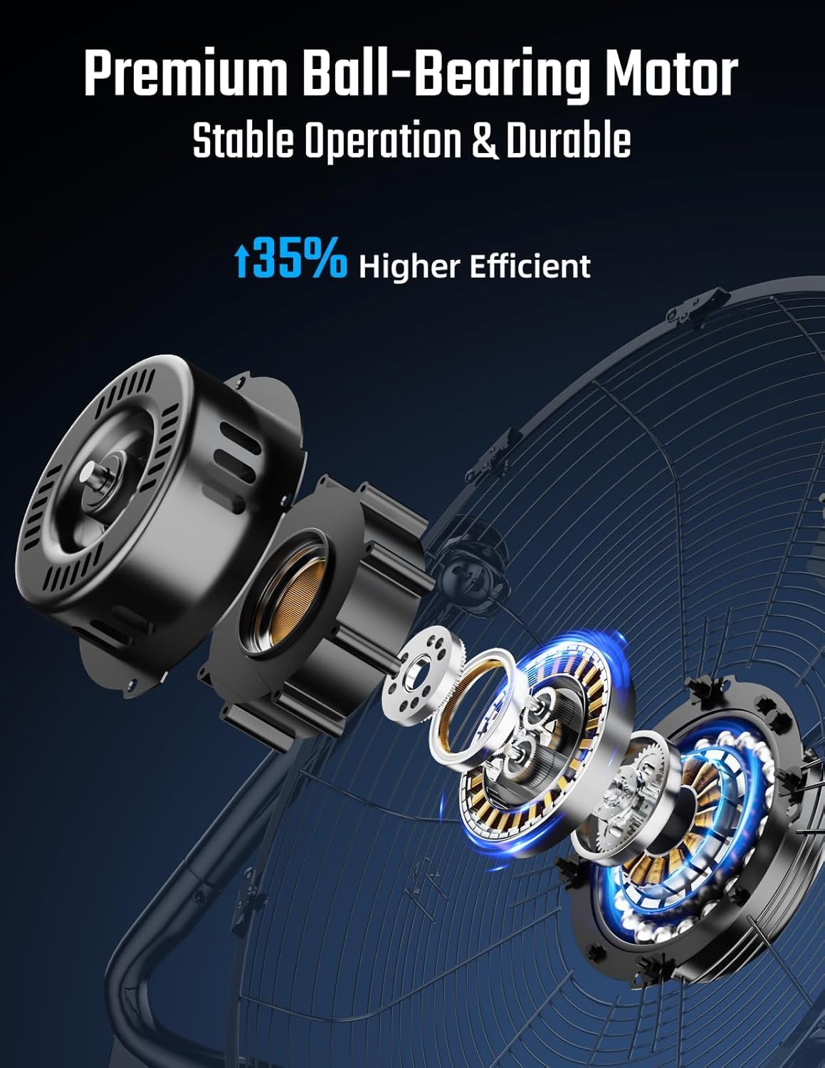 20 Inch 3-Speed Oscillating Metal Floor Fan D61844