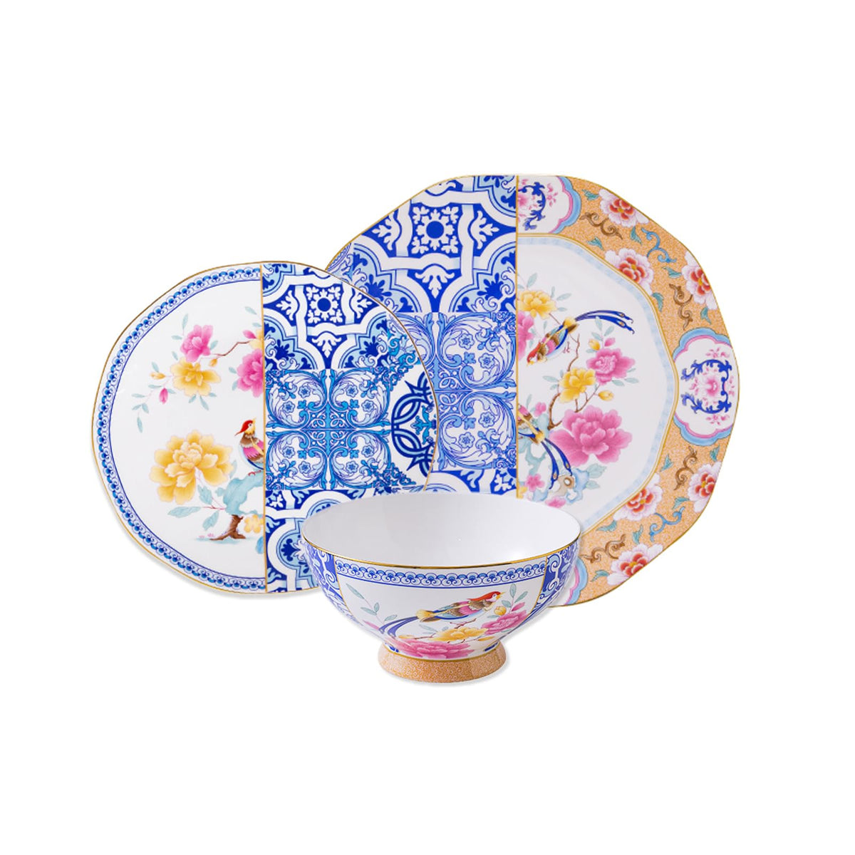 Bone China Dinnerware Set for 4, 12-Piece J956