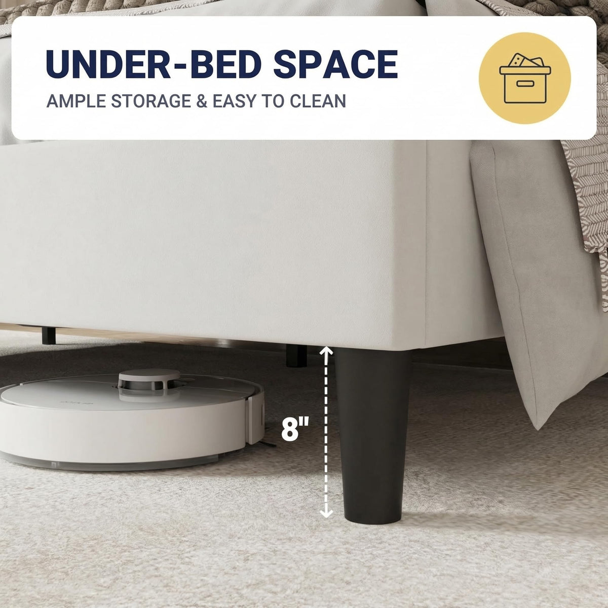 Queen Size White Velvet Bed Frame V181239