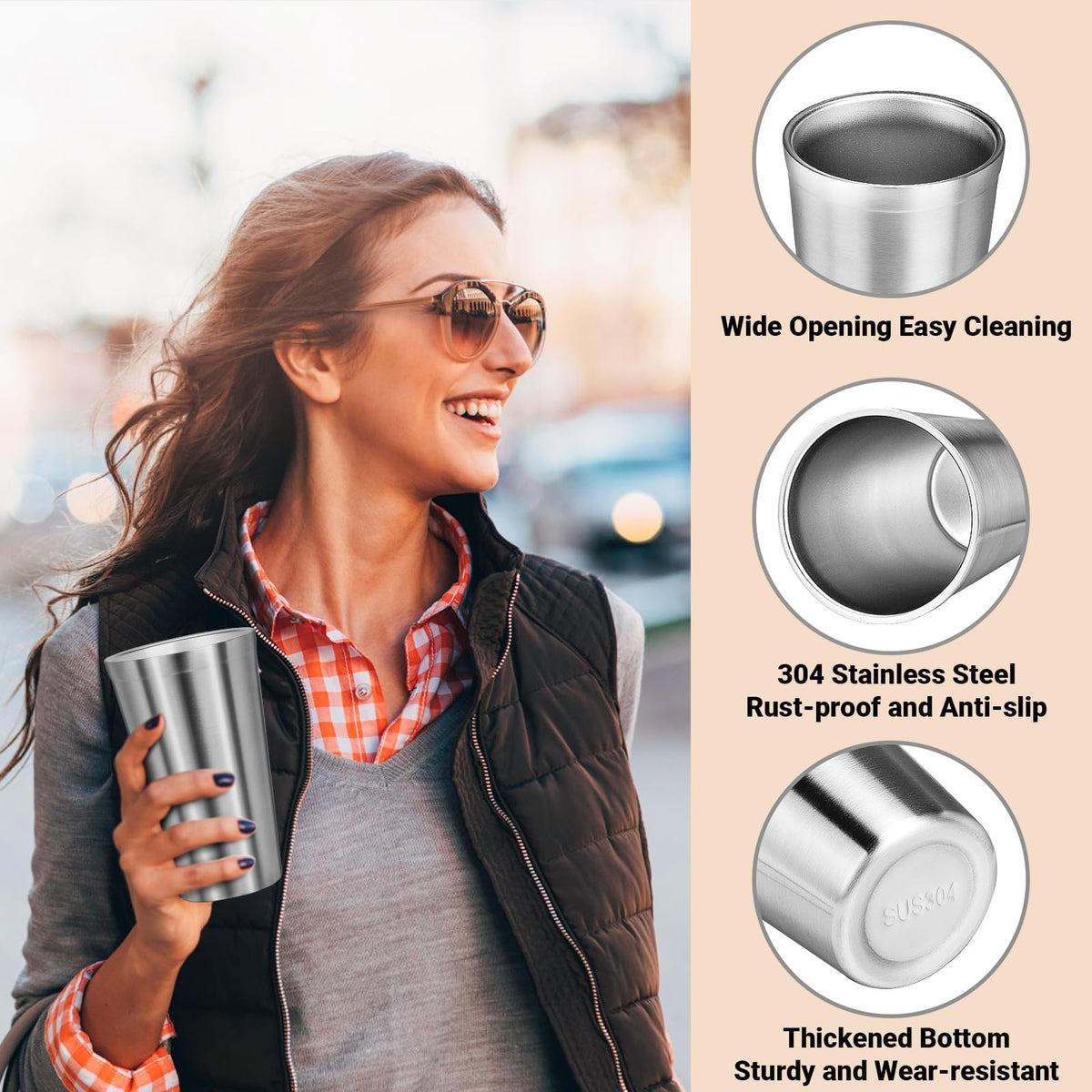 16 oz Stainless Steel Insulated Tumbler 8 Pack Y587