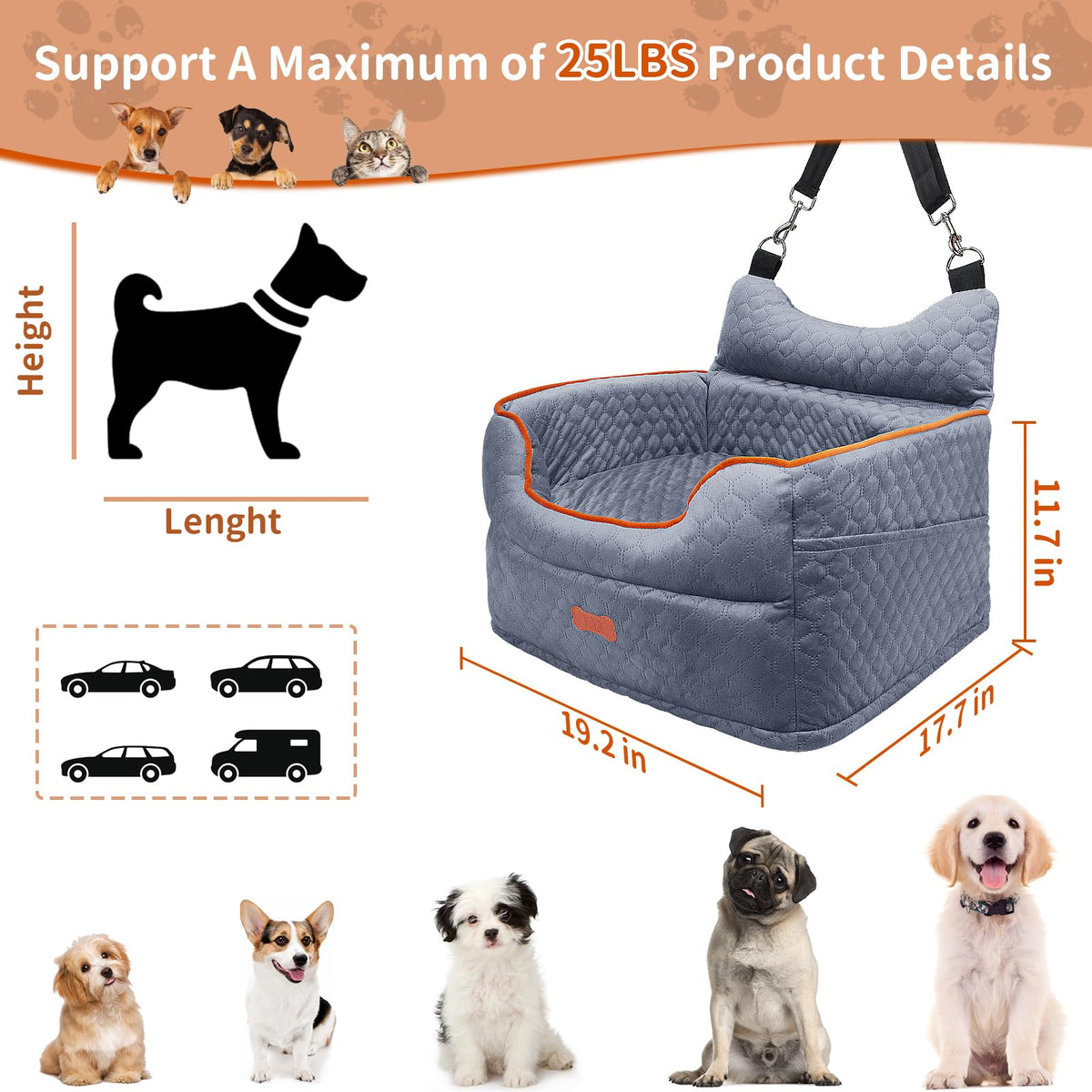 Dog Car Seat with Memory Foam Cushion R29010