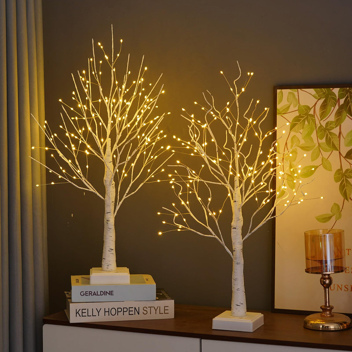 2 Pack Artificial Tree Lamp with Timer J724
