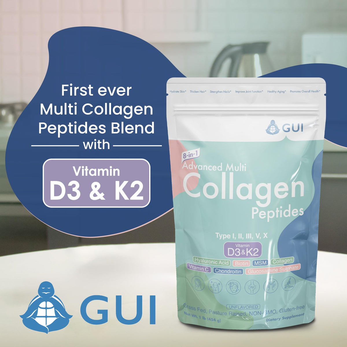8in1 Multi Collagen Peptides 16 Oz Unflavored D9598