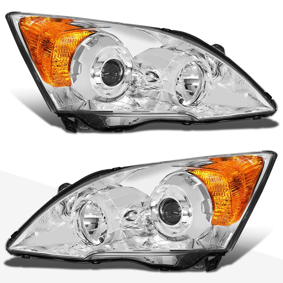Projector Headlights Assembly with Chrome Housing Amber Corner P5991