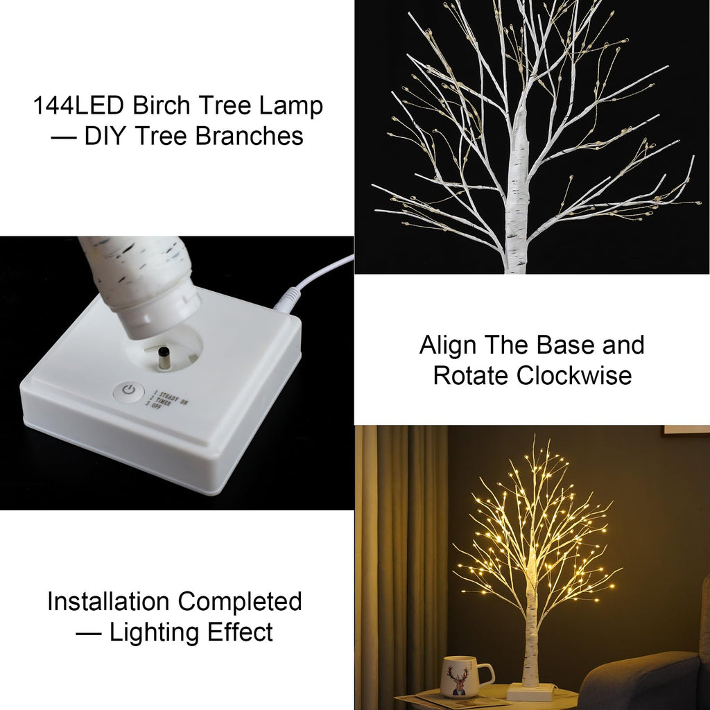 2 Pack Artificial Tree Lamp with Timer J724