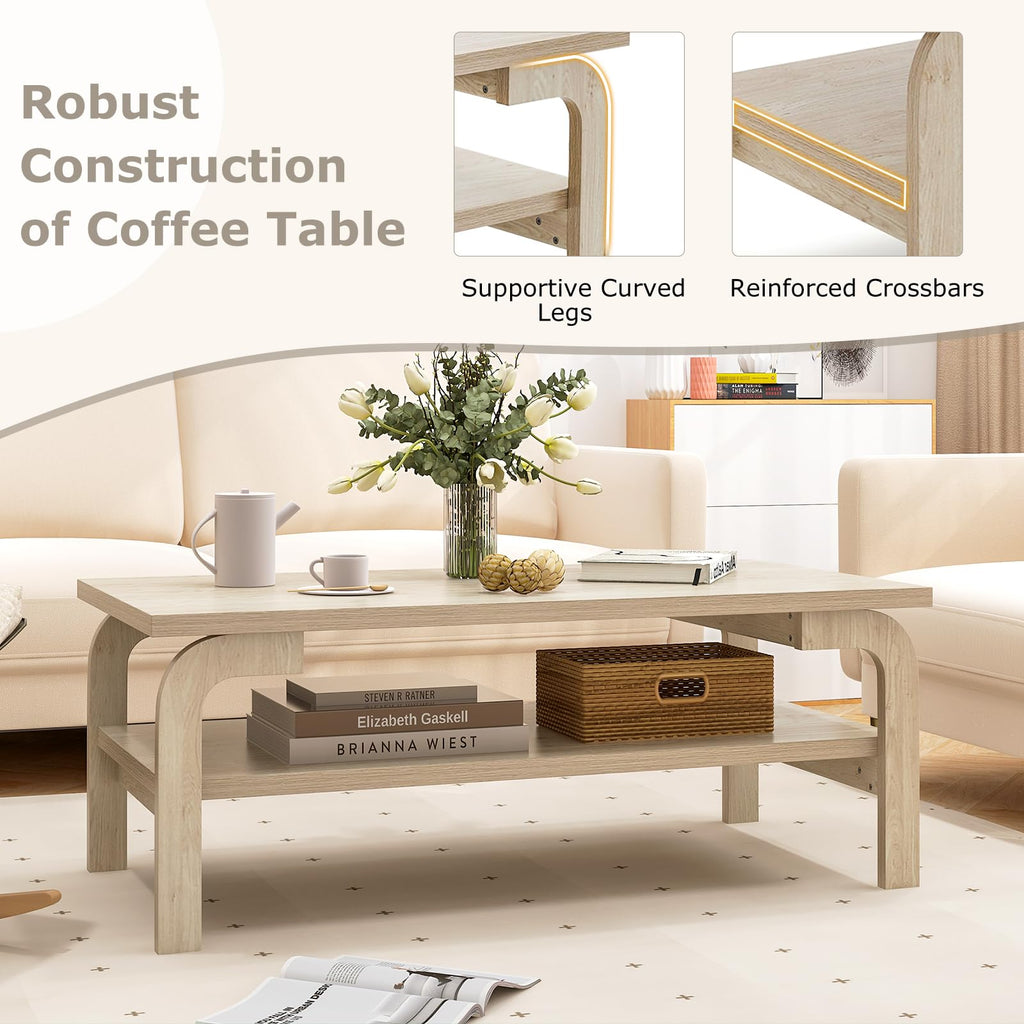 2-Tier Coffee Table with Storage G209818