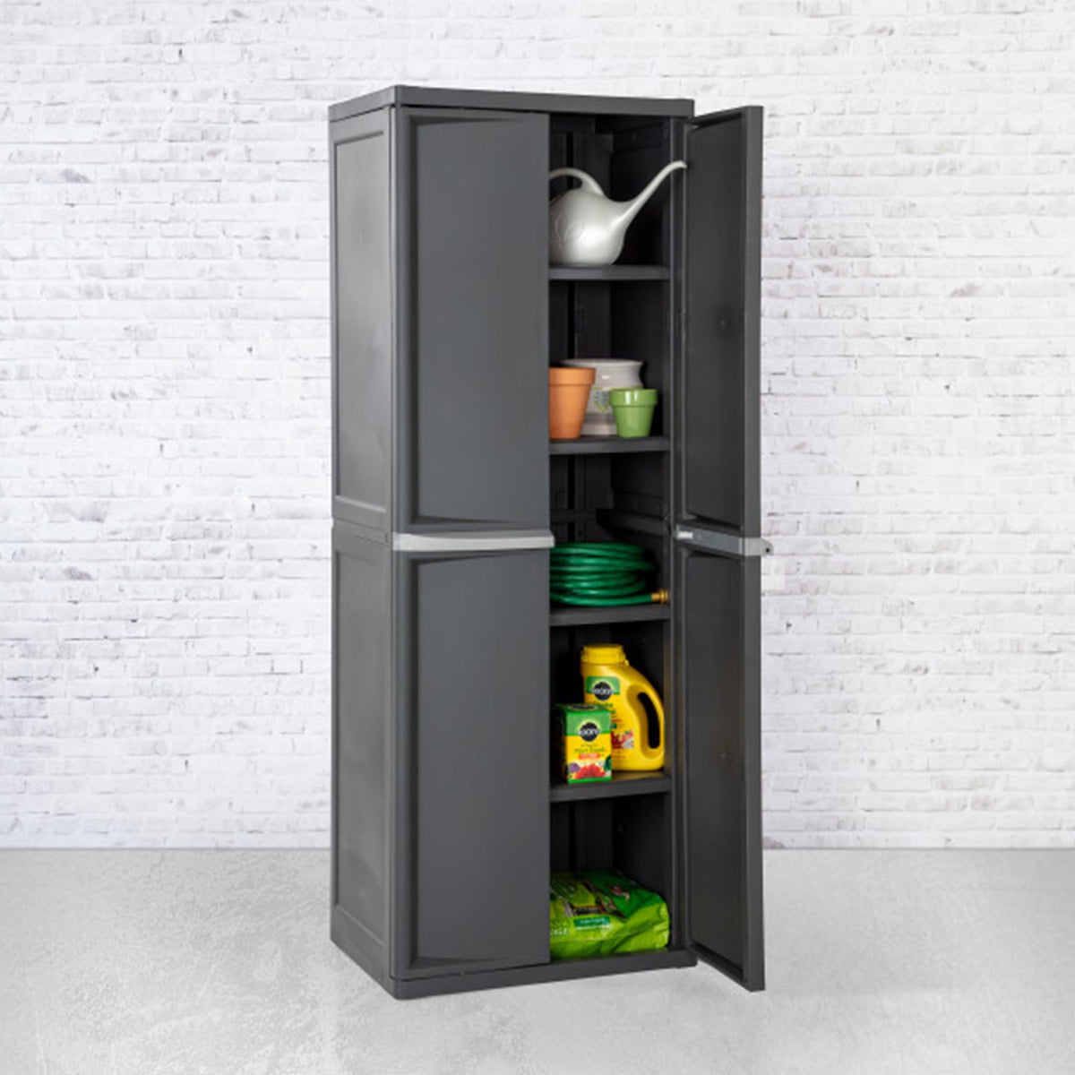 4 Shelf Lockable Utility Storage Cabinet W8780