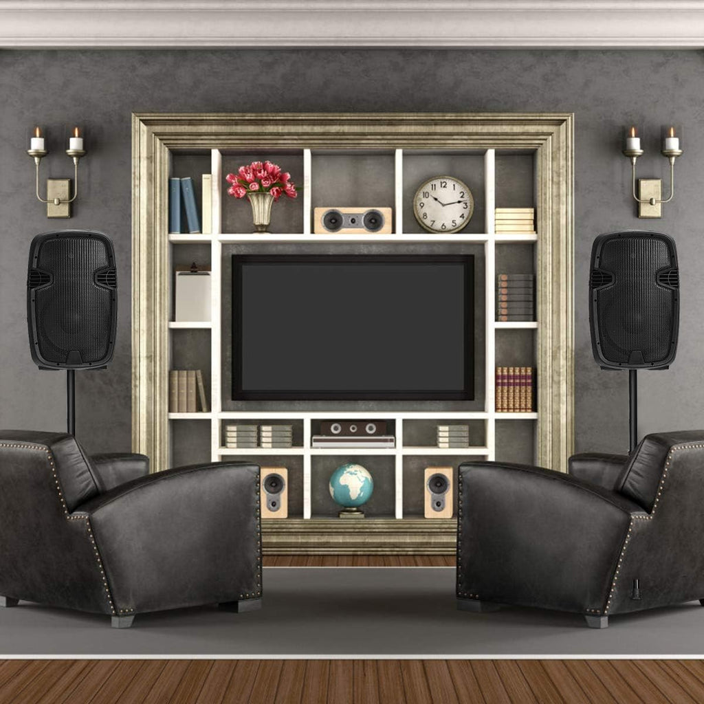 12" 2000W Portable 2-Way Powered PA Speaker System Combo Set Q812